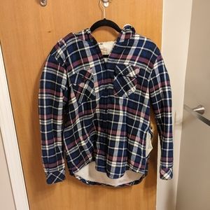 Fuzzy plaid jacket
